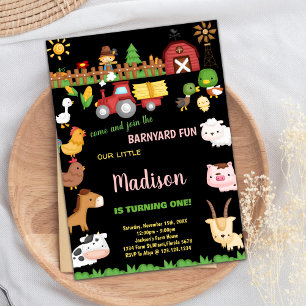 1ère invitation d'anniversaire de ferme Barnyard