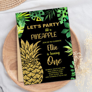 1ère Invitations d'ananas à Parties scintillant d'