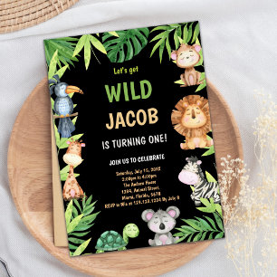 1ère Invitations d'anniversaire Wild One