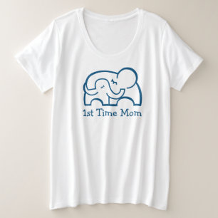 1ère maman éléphant embrasser maternité t-shirt bl