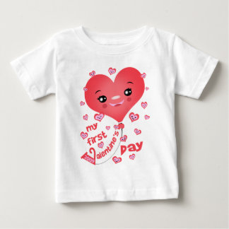 1ère Saint Valentin pour bébé T-shirt Coeur Kawaii
