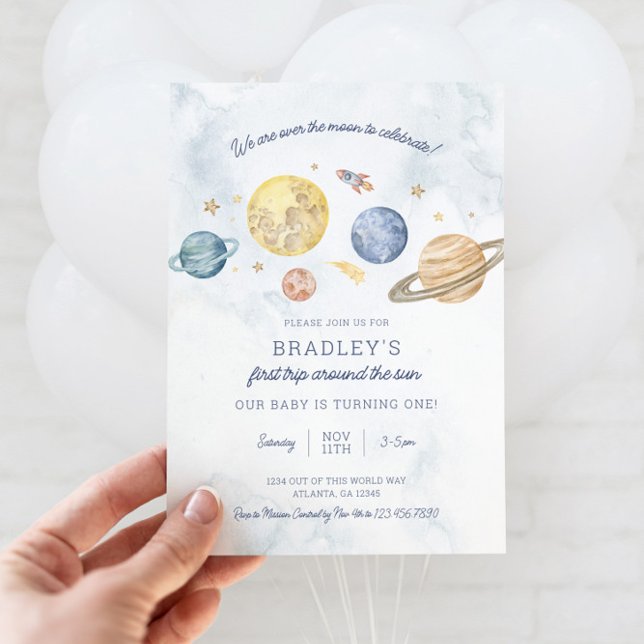 1ère visite autour du soleil Invitation d'annivers (Créateur téléchargé)