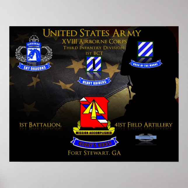 1st Battalion 41st Field Artillery Poster (Devant)