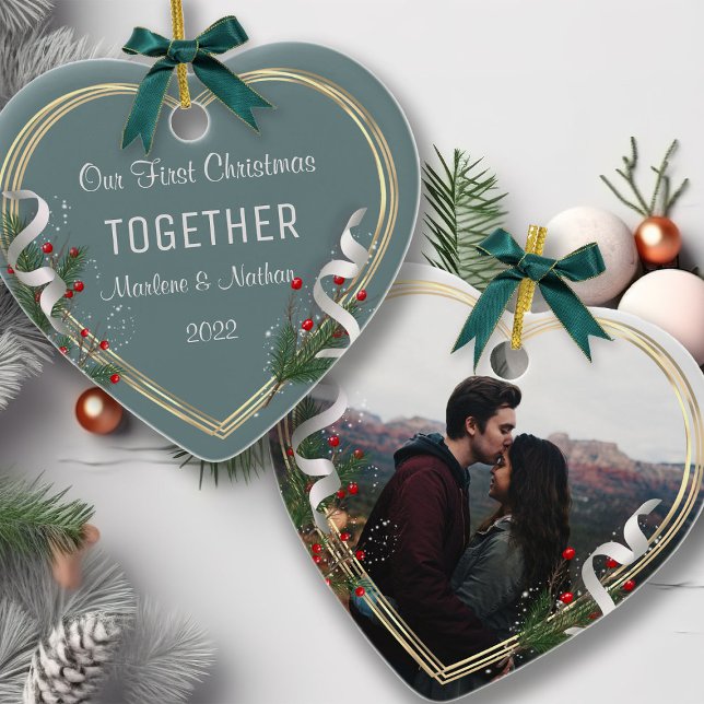 1st Chrismas Together Gold Frame Custom Photo (Créateur téléchargé)