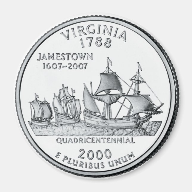 2000 Virginia State Quarter aimant (Devant)