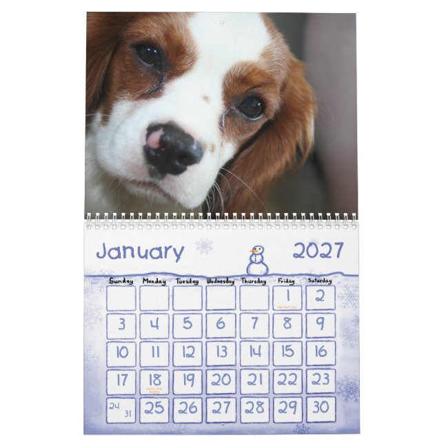 2009-2010 calendrier cavalier d'épagneul du Roi (Jan 2027)