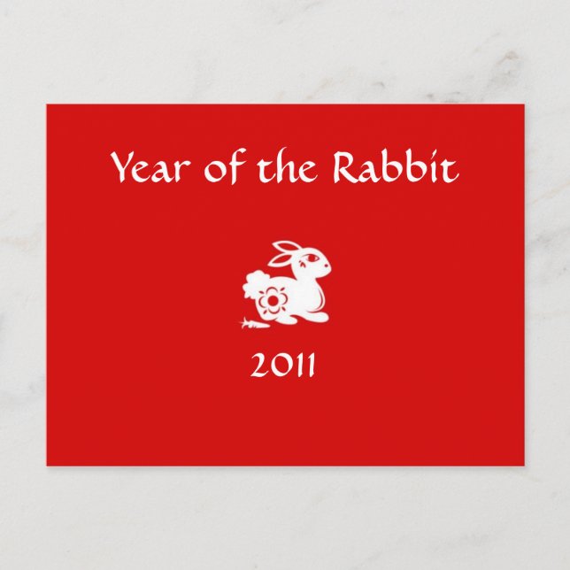 2011 Année de la carte postale chinoise de lapin (Devant)