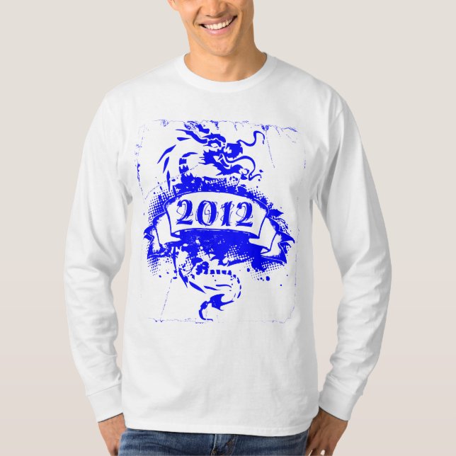 2012 - Dragon Bleu, vintage - T-Shirt (Devant)