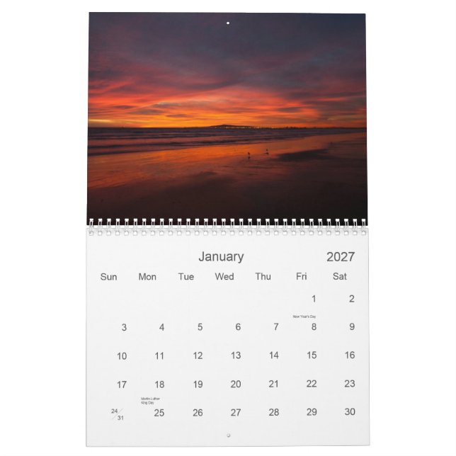 2013 calendrier - vues de la Californie (Jan 2027)