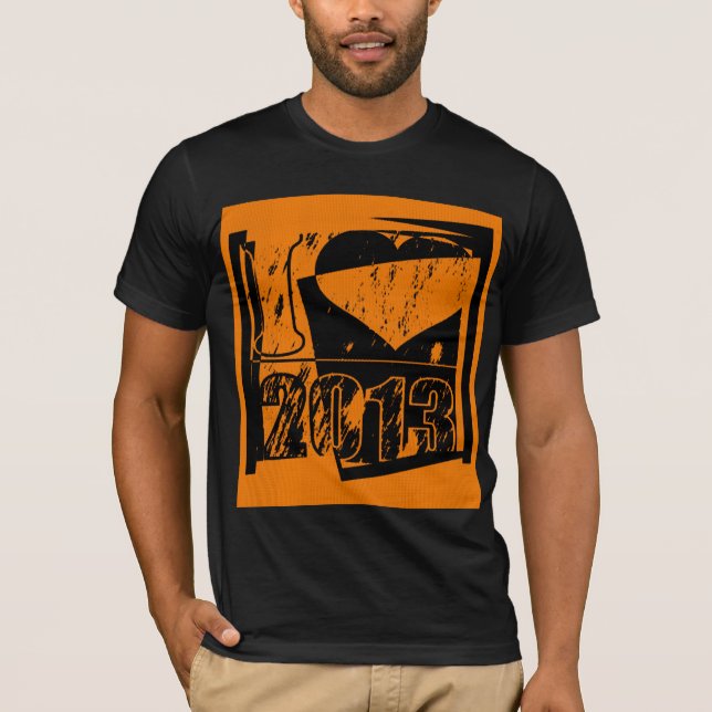 2013 - vintage noir et orange - T-shirt (Devant)