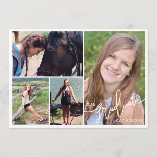 2015 Graduation Faire-part 4 Photo Rose