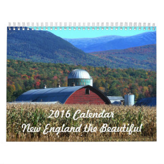 2016 calendrier Nouvelle Angleterre le beau