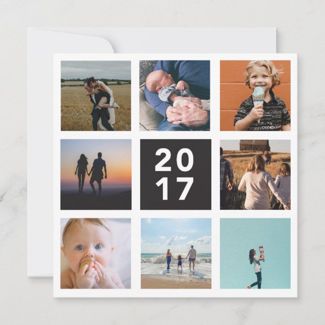 2017 Année en révision Carte de vacances (Devant)