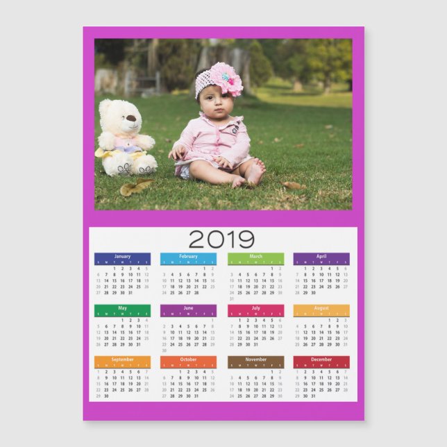 2019 Ajouter un calendrier photo personnalisé (Devant)