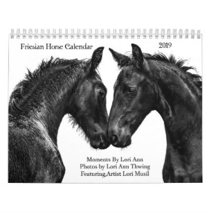 2019 moments frisons de calendrier de cheval par