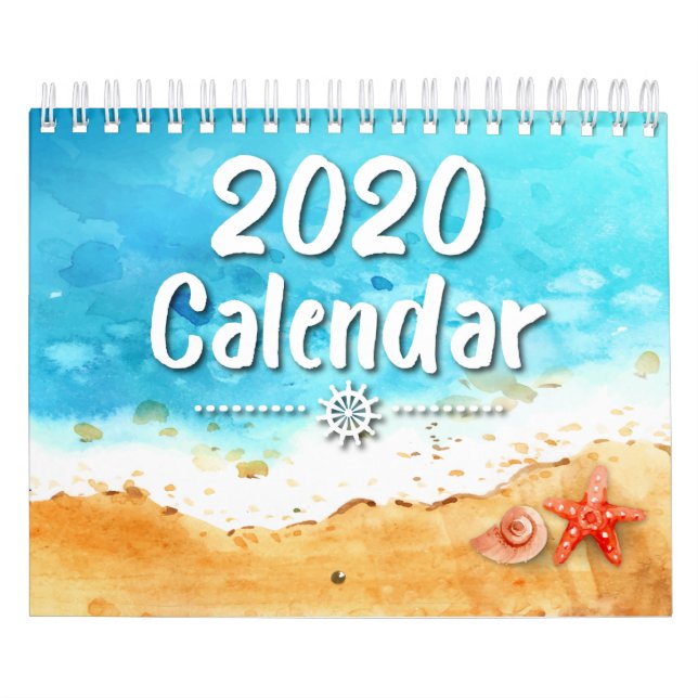2020 Aquarelle Océan Calendrier de la vie marine (Protection)