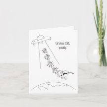 2020 Drôle carte de Noël Alien enlèvement de Père 