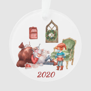 2020 Drôle Père Noël Faire sa liste Covid Visage M