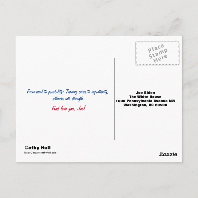 2020 Vision Merci Joe! Carte postale préadressée (Dos)