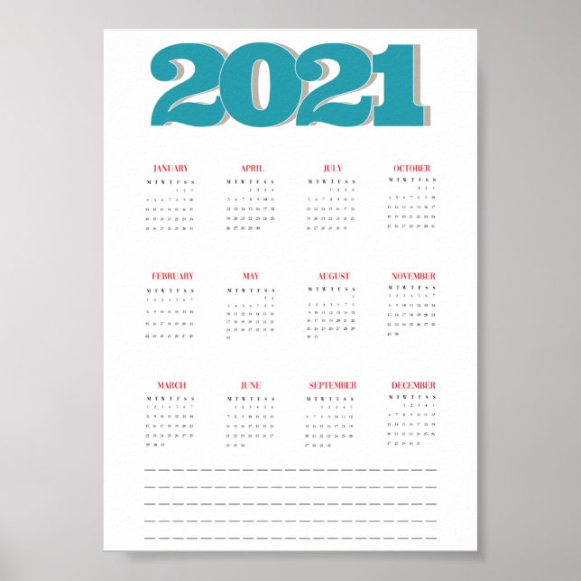 2021 calendar poster (Devant)