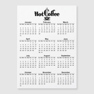2021 Calendrier Retro Hot Coffee Signage magnétiqu