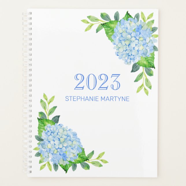 2021 Moderne Floral Blue Hydrangea Personnalisé (Devant)