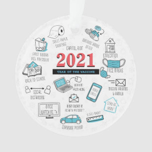 2021 Noël Memorabilia Vaccine Année Keepsaké