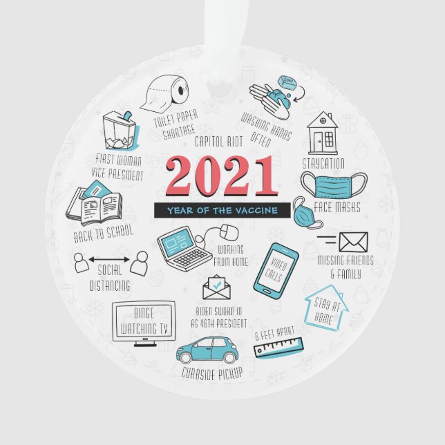 2021 Noël Memorabilia Vaccine Année Keepsaké (devant)