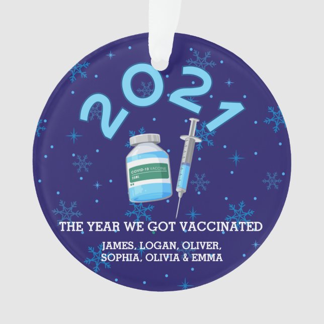 2021 Nom de famille personnalisé Vaccin Noël (devant)