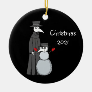 2021 ornement de Noël Peste Docteur Snowman