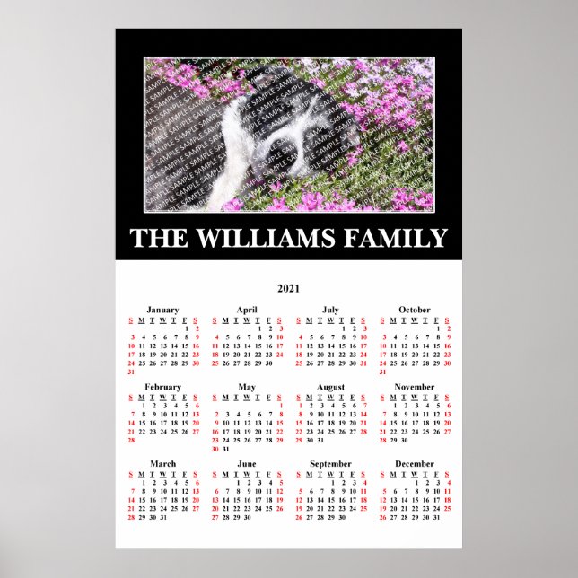 2021 Your Favorite Photo Custom Calendar Poster (Devant)