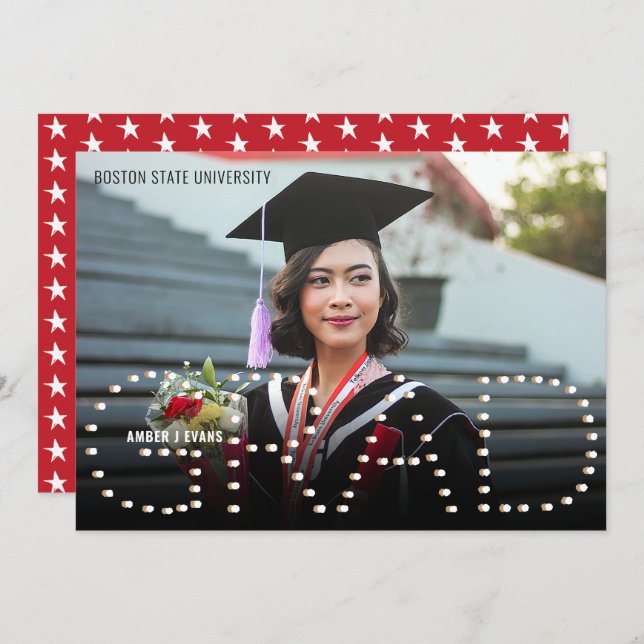 2022025 Faire-part de graduation moderne en photo  (Devant / Derrière)