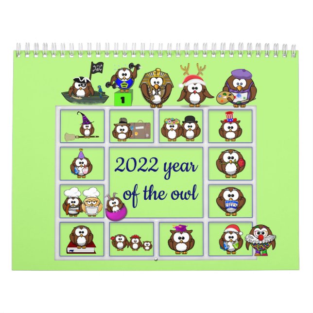 2022 année du calendrier des chouettes (Protection)