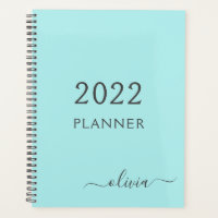 2022 Aqua Blue sarcelle Girly Monogramme Nom
