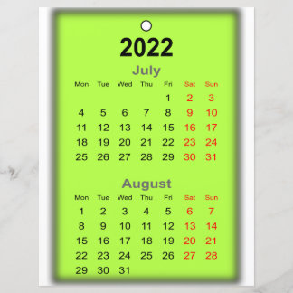 2022 Calendrier Juillet Août Imprimer sur..