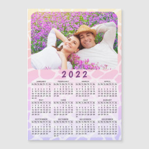 2022 Calendrier Magnet Family Photo Colorful Paste