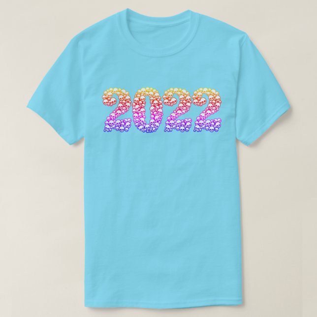 2022 en T-shirt crâne coloré (Design devant)