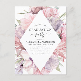 2022 Graduation Boho Dusty Rose Purple Invitation