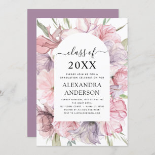 2022 Graduation Boho Dusty Rose Purple Invitation