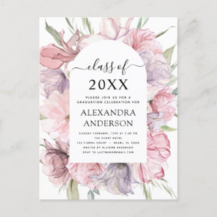 2022 Graduation Boho Dusty Rose Purple Invitation