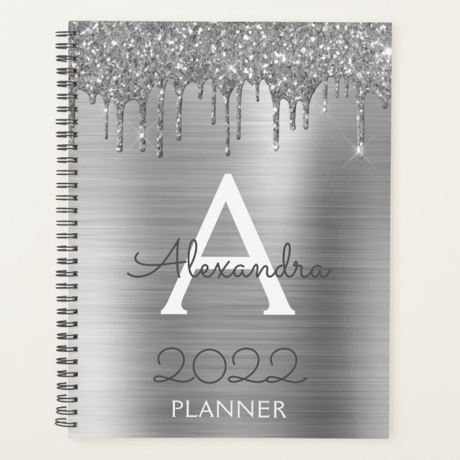 2022 Pailleté Argenté Glam Monogramme Moderne (Devant)