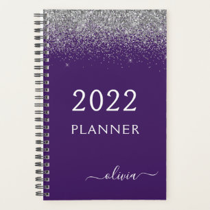 2022 Parties scintillant violet argenté Monogramme