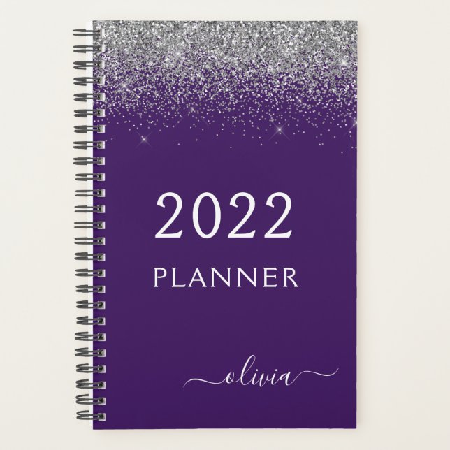 2022 Parties scintillant violet argenté Monogramme (Devant)