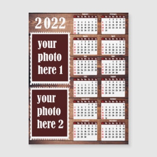 2022 Photo Calendrier personnalisé Aimant frigo