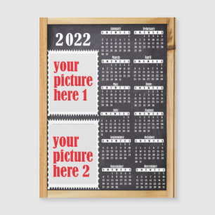 2022 Photo Calendrier personnalisé Aimant frigo