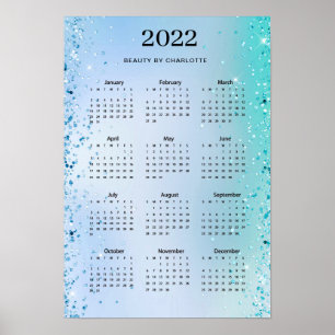 2022! Poster de Calender Parties scintillant moder