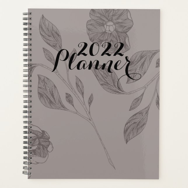  2022 Taupe Floral Planner (Devant)