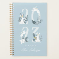 2023 Bleu hiver Floral & Volant Bunny Planner
