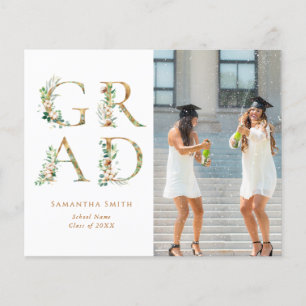 2023 BUDGET Or Floral Moderne Invitation Grad
