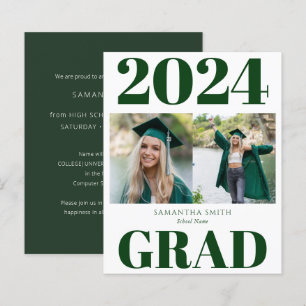 2023 BUDGET Vert Moderne 2 Photo Grad Faire-part